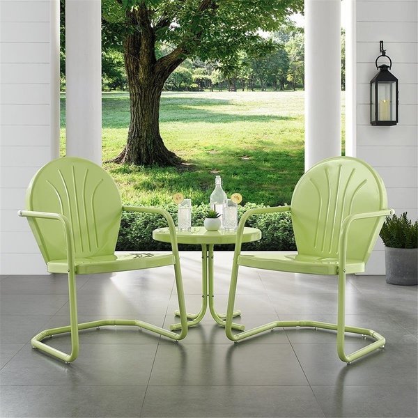 Crosley 3 Piece Griffith Metal Outdoor Conversation Seating Set - Key Lime KO10004KL